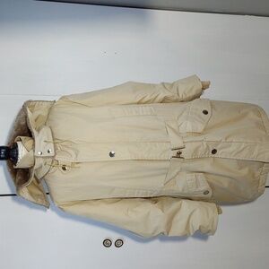 Mens Vintage Tan Duck Down Heavy Warm Winter Coat/Jacket Hood MINT! Sz. 44R